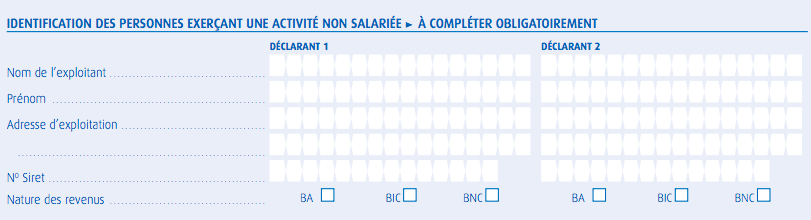 déclaration 2042 C Pro identification 