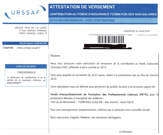 modele de courrier a l'urssaf