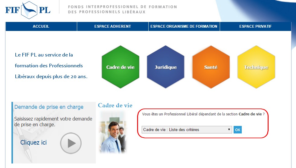 FIFPL demande de formation en tant qu'auto-entrepreneur libéral